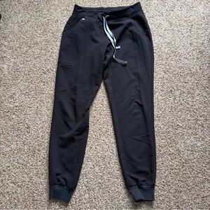 FIGS Women's Zamora Black Jogger Scrub Pants Technical High Waist Size Small